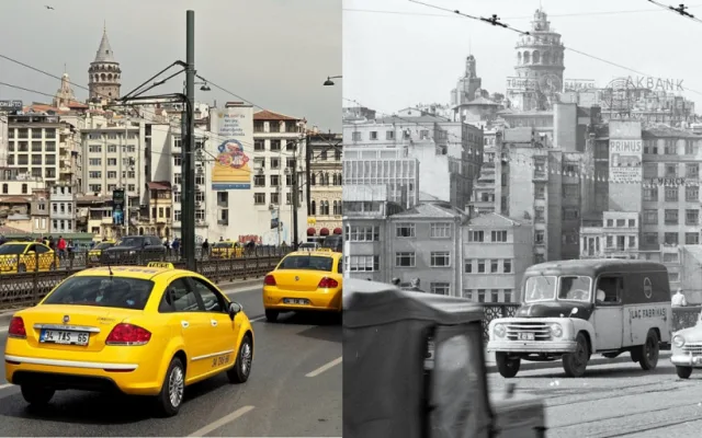 Cestovatelé pořizují srovnávací fotografie podle svžch předchůdců.