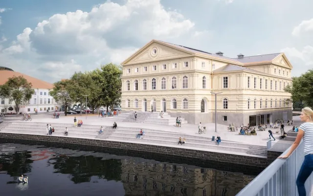 Návrh od ateliéru Projektil architekti, který se umístil na druhém místě.