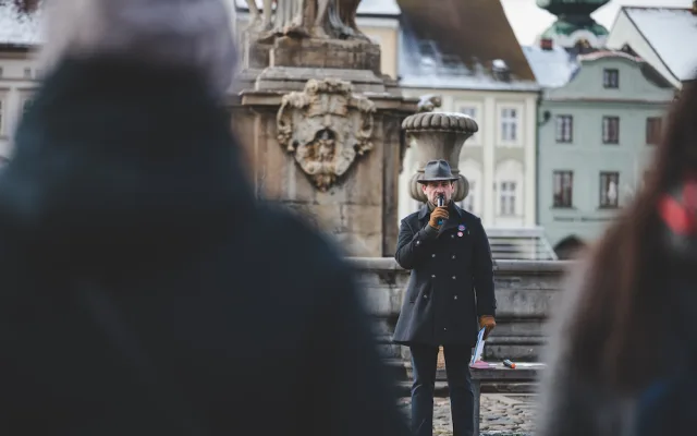 Na demonstraci v Budějcích přišlo zhruba šest desítek lidí