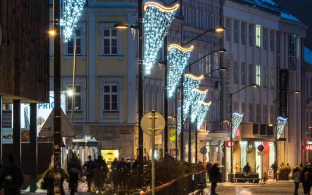Vánoční výzdoba v Českých Budějovicích.