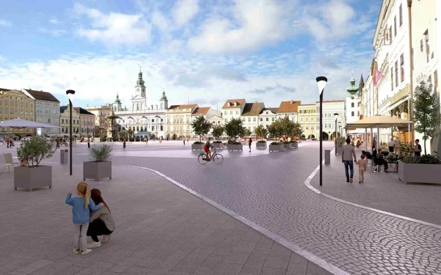 Vizualizace centra Českých Budějovic, které zveřejnilo město.