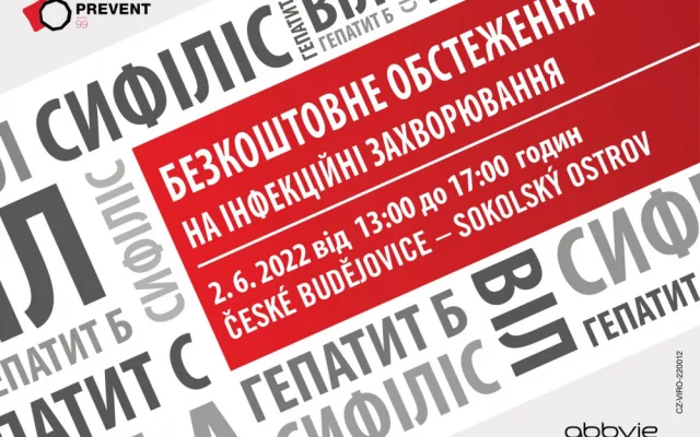 Odhalte infekci včas. Přijďte se zdarma otestovat na HIV, žloutenku a syfilis
