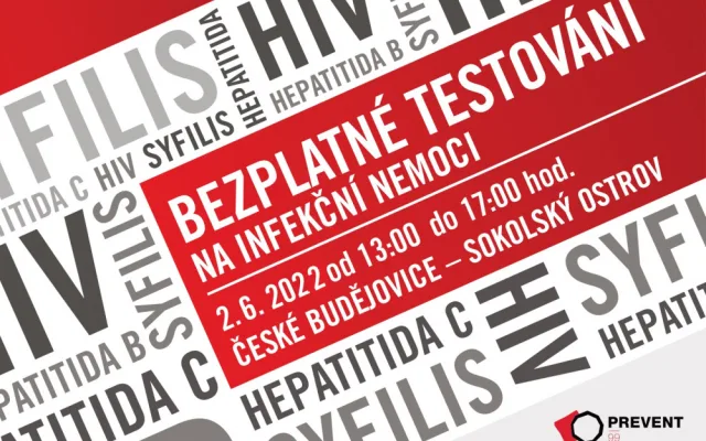 Odhalte infekci včas. Přijďte se zdarma otestovat na HIV, žloutenku a syfilis
