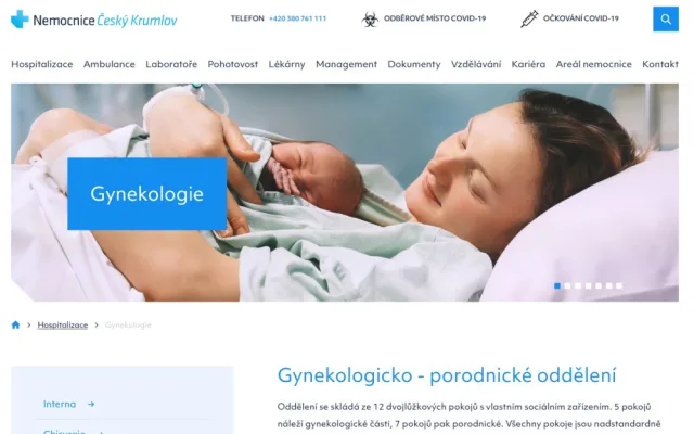 Webové stránky Nemocnice Český Krumlov jsou od června přehlednější, nabízejí také virtuální prohlídky oddělení
