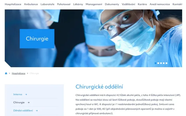 Webové stránky Nemocnice Český Krumlov jsou od června přehlednější, nabízejí také virtuální prohlídky oddělení