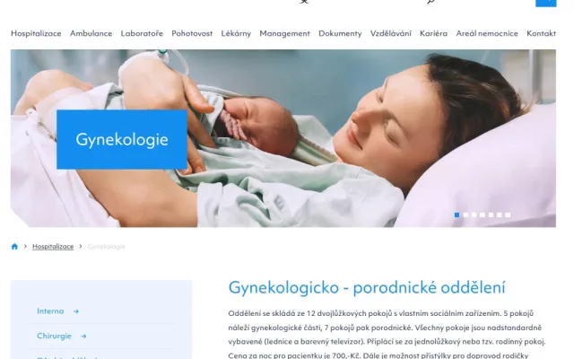 Webové stránky Nemocnice Český Krumlov jsou od června přehlednější, nabízejí také virtuální prohlídky oddělení