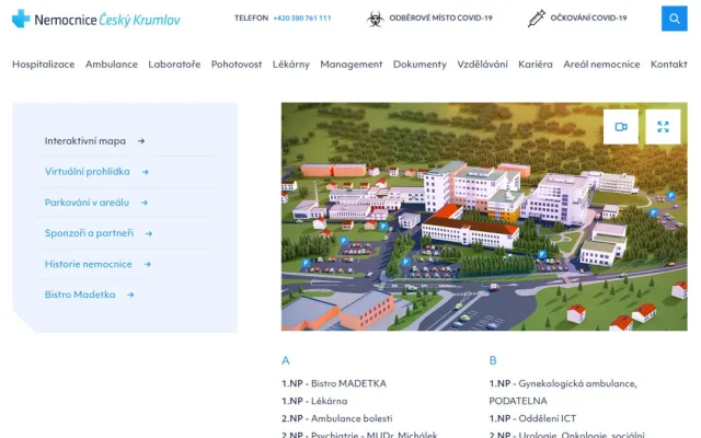 Webové stránky Nemocnice Český Krumlov jsou od června přehlednější, nabízejí také virtuální prohlídky oddělení