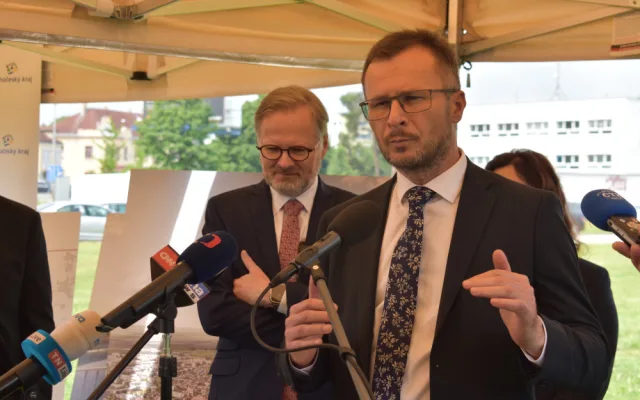Ministr zemědělství Zdeněk Nekula (KDU-ČSL) při návštěvě Jihočeského kraje.