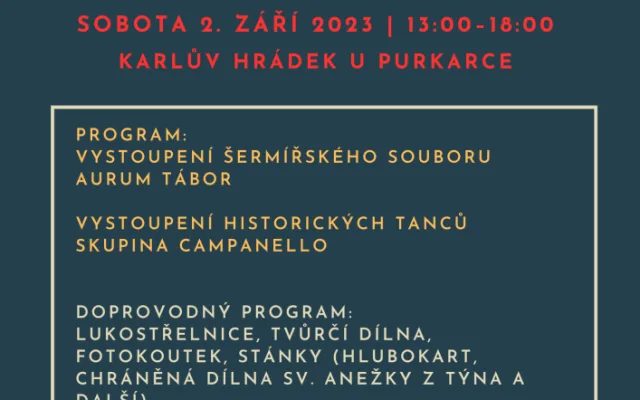 V sobotu se na Karlově Hrádku stylově rozloučí s létem