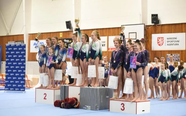 Stříbrnou medaili z Mistrovství republiky si přivezly budějcké sportovní gymnastky