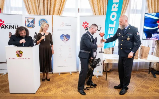 Policejní pes Rapp si odnesl ocenění v anketě Statečné psí srdce. Život zachránil ztracenému muži