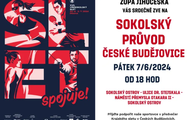 Krajský sokolský slet v Českých Budějovicích. Slavnostní setkání sokolů proběhne na Sokolském ostrově