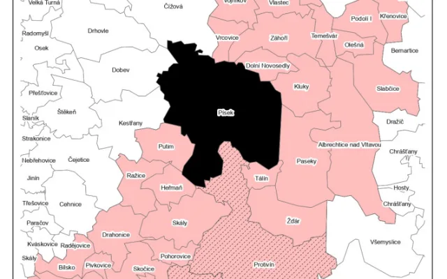 Mapa působnosti MAS Vodňanská ryba
