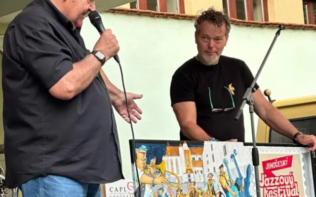 Ředitel festivalu Jan Nedvěd s Hynkem Fukou