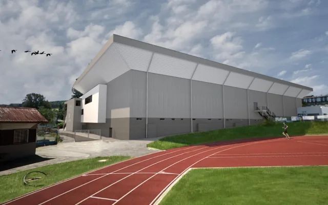 Předpokládaná podoba stadionu po první etapě rekonstrukce.