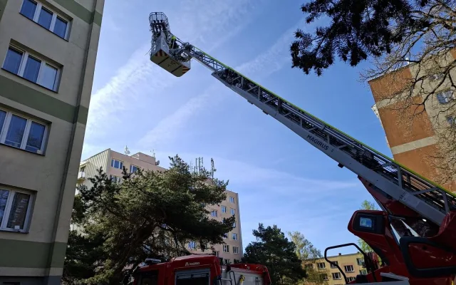 Po schodech to nešlo, tak ho vzali oknem. Pacienta snesli hasiči za pomoci žebříku