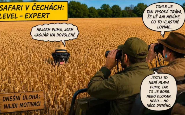 Černý panter rozpoutal na jihu Čech lavinu vtipů. Internet zaplavily humorné koláže