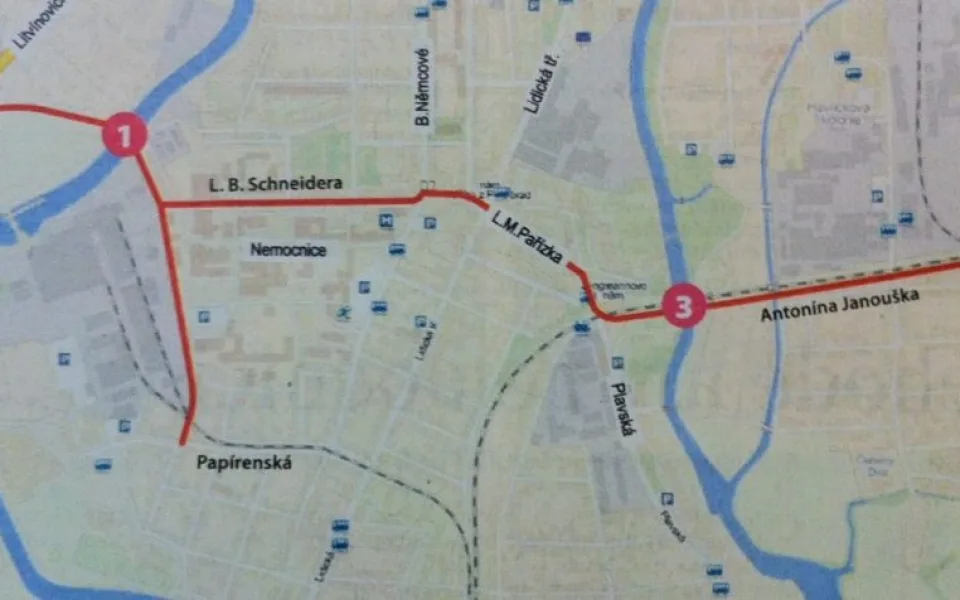 mapa propojení