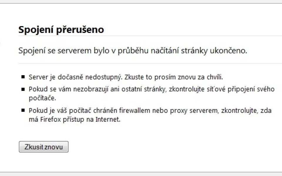 Zobrazila se vám podobná hláška v sobotu večer po otevření vašeho internetového prohlížeče