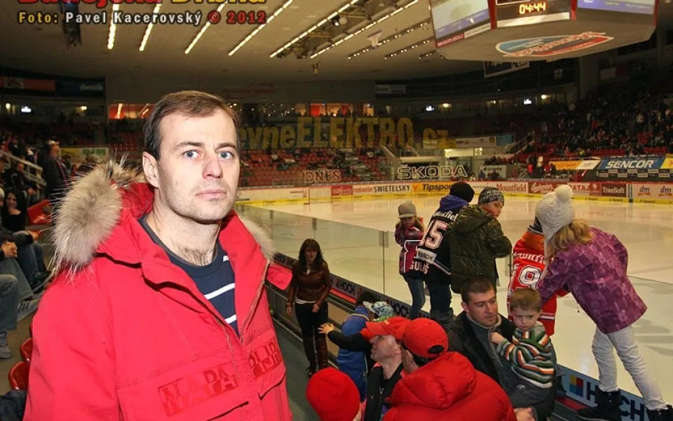 Radek Bělohlav v hledišti Budvar arény