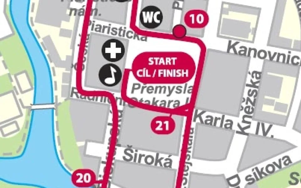 Část trati Budějovického 1/2Maratonu