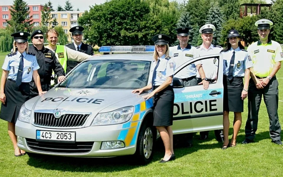Tiskoví mluvčí jihočeské policie s některými z příslušníků