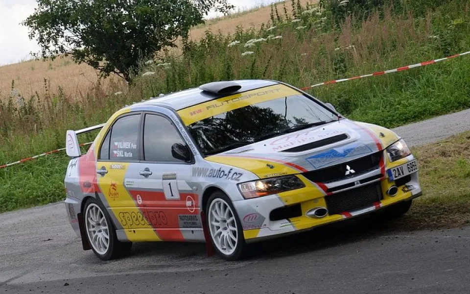 Mitsubishi Lancer EVO 9 vítězné posádky Martin Šikl a Petr Vilímek