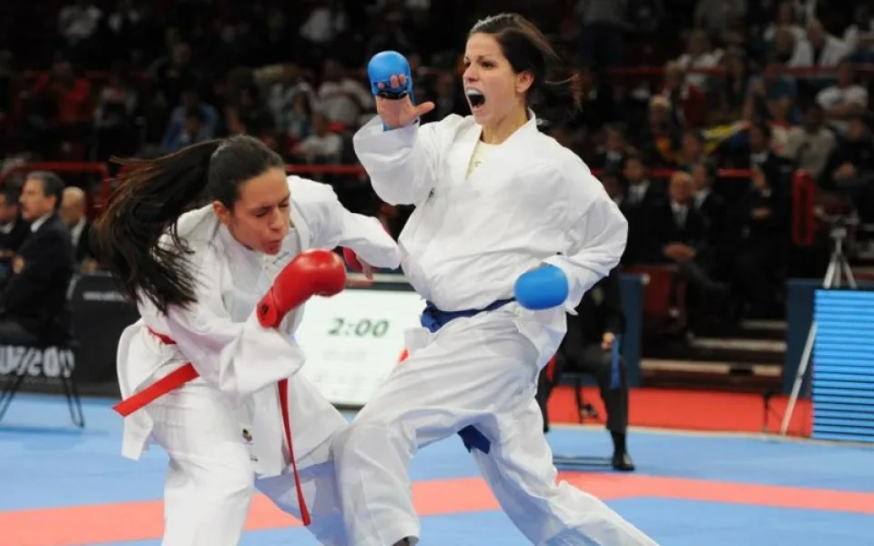 Lucie Veithová (vpravo) na loňském mistrovství světa v Paříži