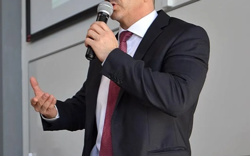 Ministr průmyslu a obchodu Martin Kuba vystoupil v pondělí na budějcké VŠTE s přednáškou