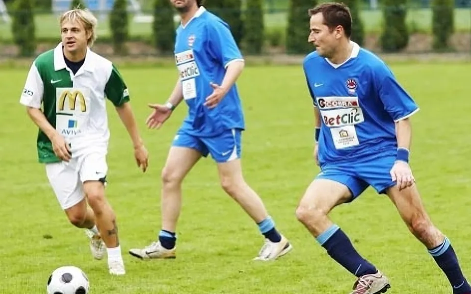 Robert Záruba při fotbalové exhibici na Hluboké