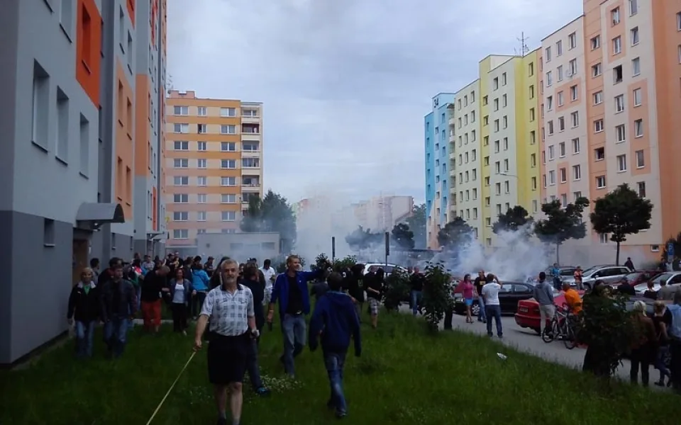 Protest kvůli problémům v soužití s Romy
