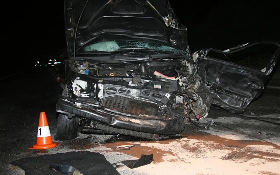 Škoda Octavia po srážce s ivecem