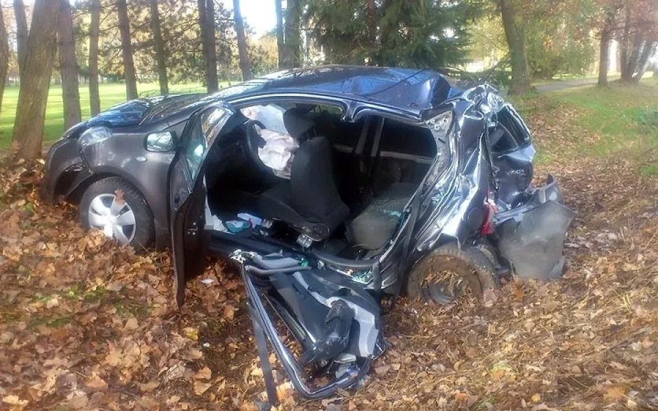 Toyota Yaris po havárii Na Dlouhé louce