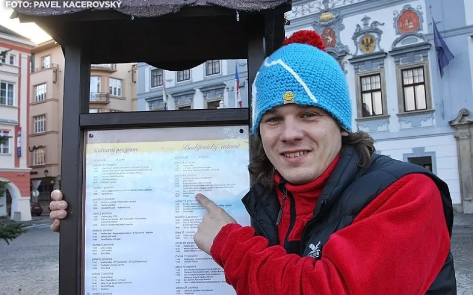 David Kovařík se svým dítkem - kulturním programem Budějovického adventu