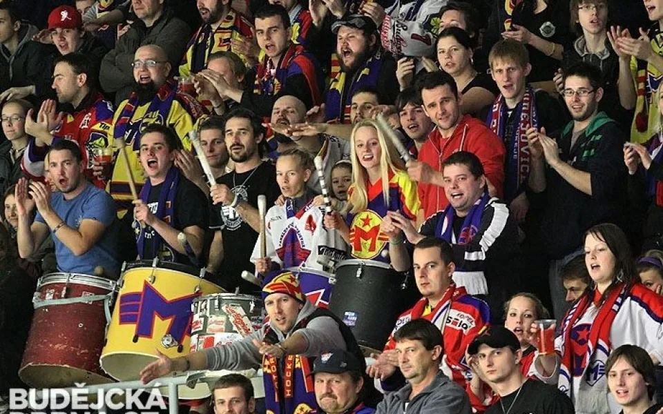 Jádro fanklubu budějckých hokejistů