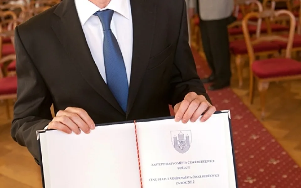 Jiří Hájíček získal Cenu statutárního města České Budějovice za rok 2012