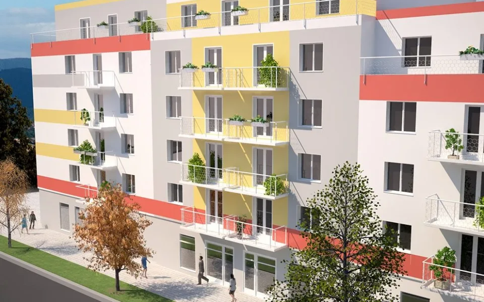 Energeticky úsporný bytový dům Kasárna na Husově třídě v Českých Budějovicích