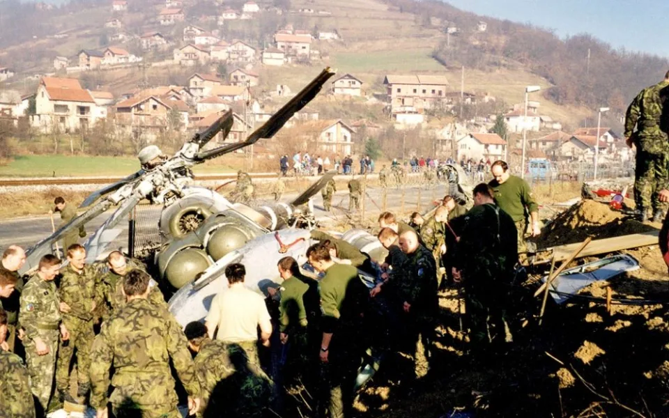 Vrtulník se zřítil ještě na základně v Bosanské Krupě
