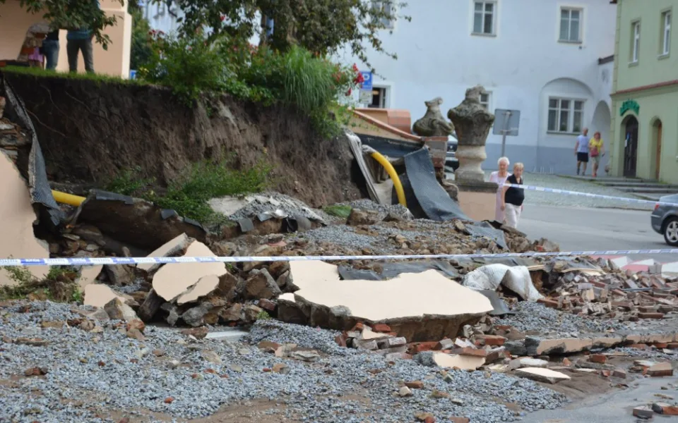 Týn nad Vltavou po přívalovém dešti