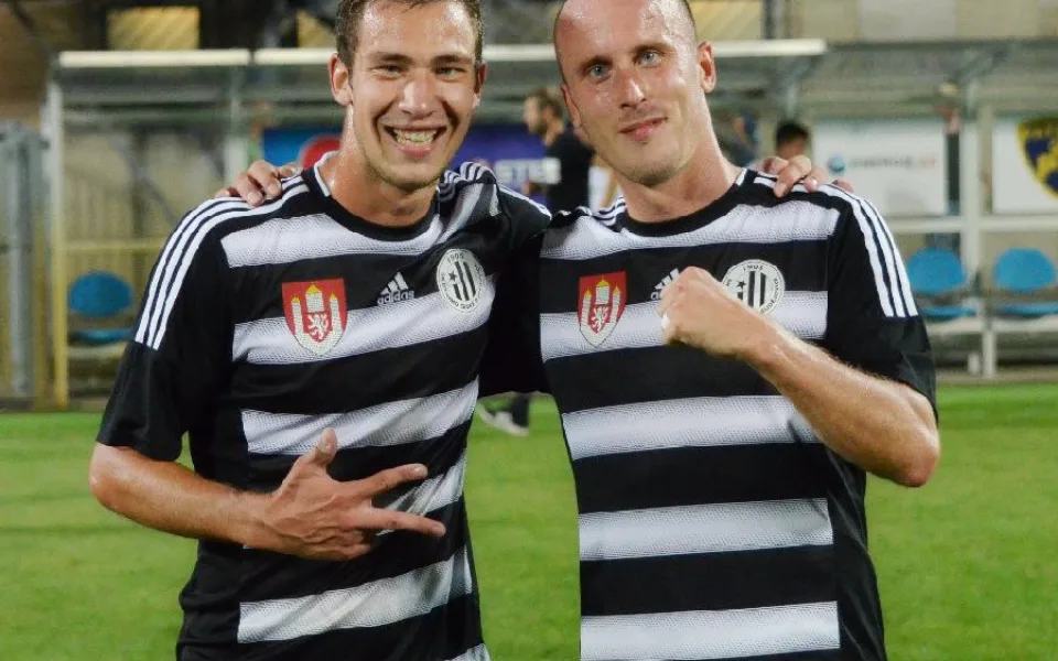 V pátečním duelu s Ústím se trefili Jindřich Kadula (vlevo) a Ivo Táborský