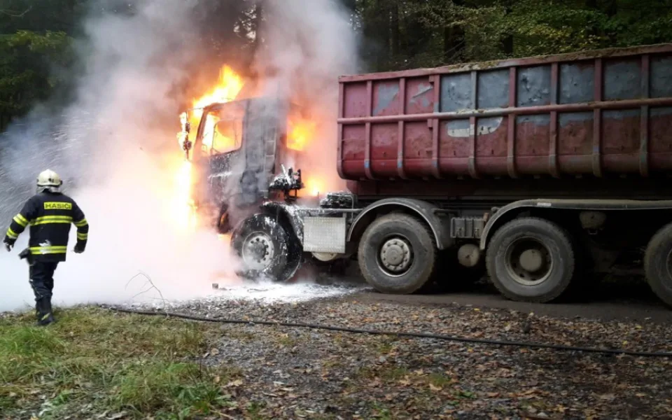 Požár nákladního automobilu