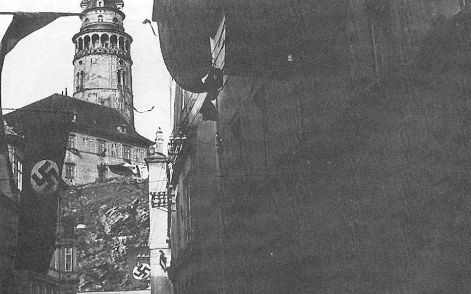 Český Krumlov počátkem října 1938