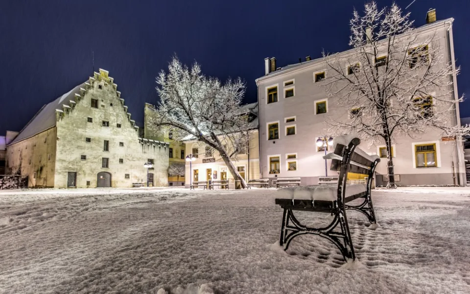 České Budějovice pod sněhem.