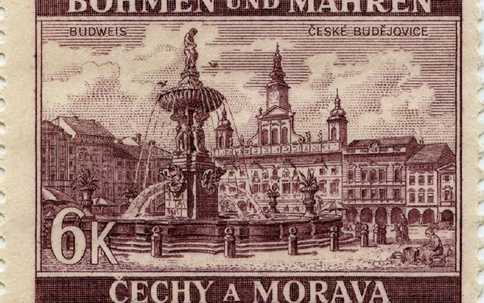 České Budějovice na známce z roku 1940