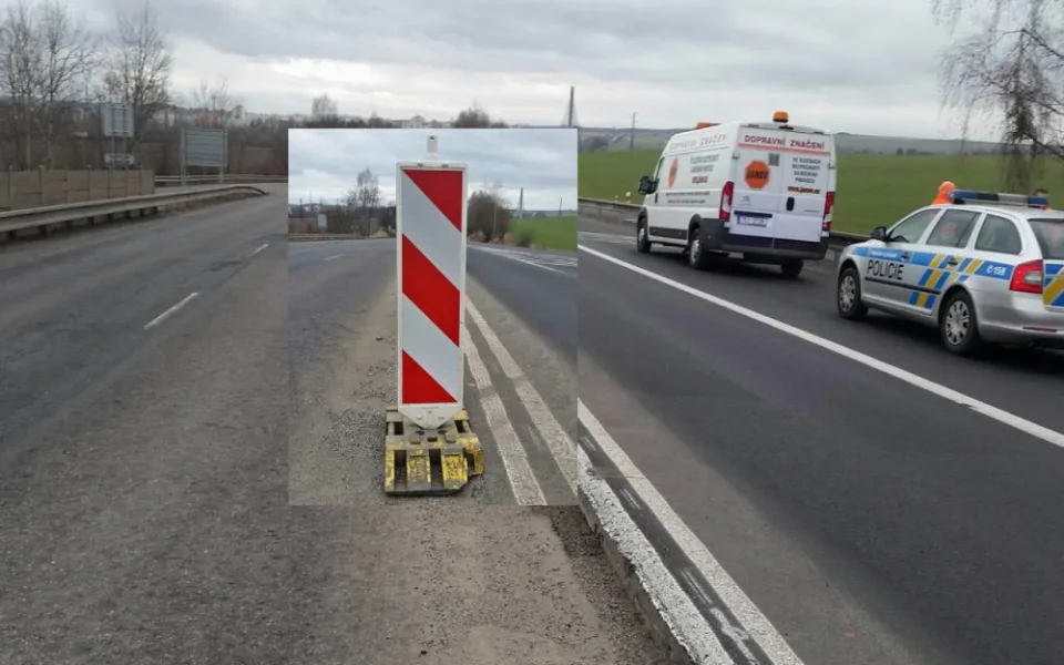 Z obchvatu Tábora neznámý zloděj ukradl dopravní značení. Zmizelo na 74 směrovacích desek i s podstavci.