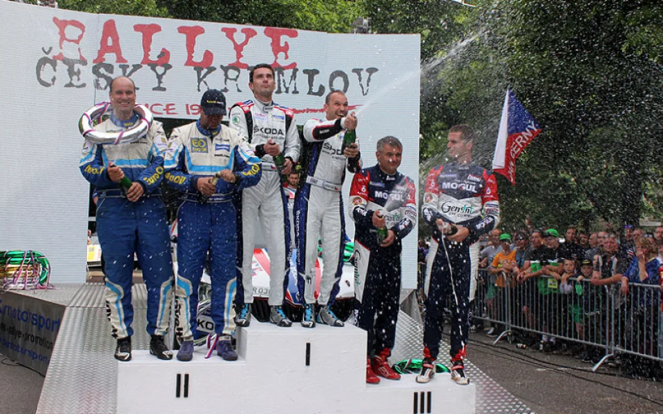 Tři nejrychlejší posádky ltošního, už 46. ročníku Rallye Český Krumlov.
