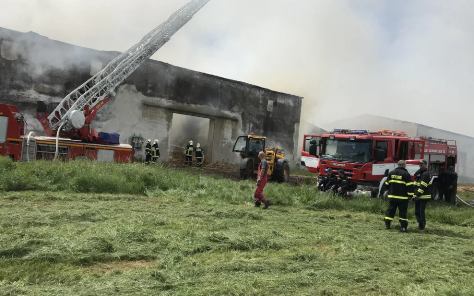 Požár v Albrechticích nad Vltavou