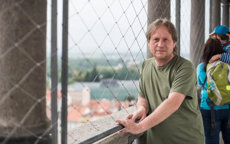 Jan Vančura ve svém království, na budějcké Černé věži.