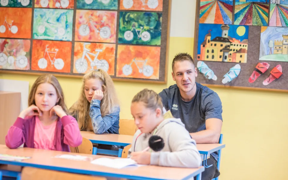 Zahájení školního roku 2018/2019 v českobudějovické základní škole Oskara Nedbala.