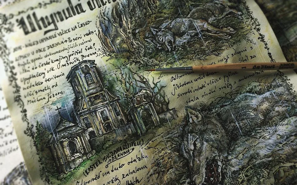Uchvatné kresby Karolíny Wellartové jsou hlavní částí připravované knihy Přicházejí vlci.